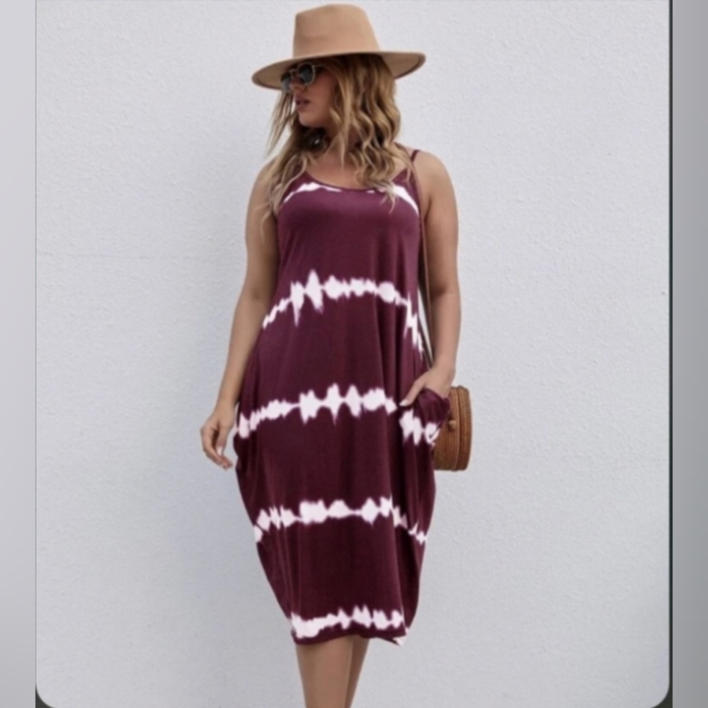 HOST PICK 🌟 - NWOT - Plum Cocoon Tie Dye Dress